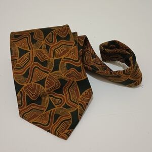 Richel De Luxe Textured Brown And Black Rare Boho Silk Necktie Made In Spain